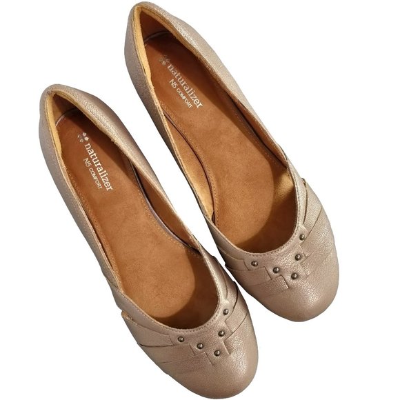 Naturalizer Shoes - NEW NATURALIZER Flats Studded Leather Metallic 9.5